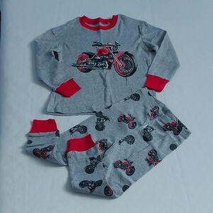 Tinalulin Gray and Red Pajama Set with‎ Motorcycle Design 5 years